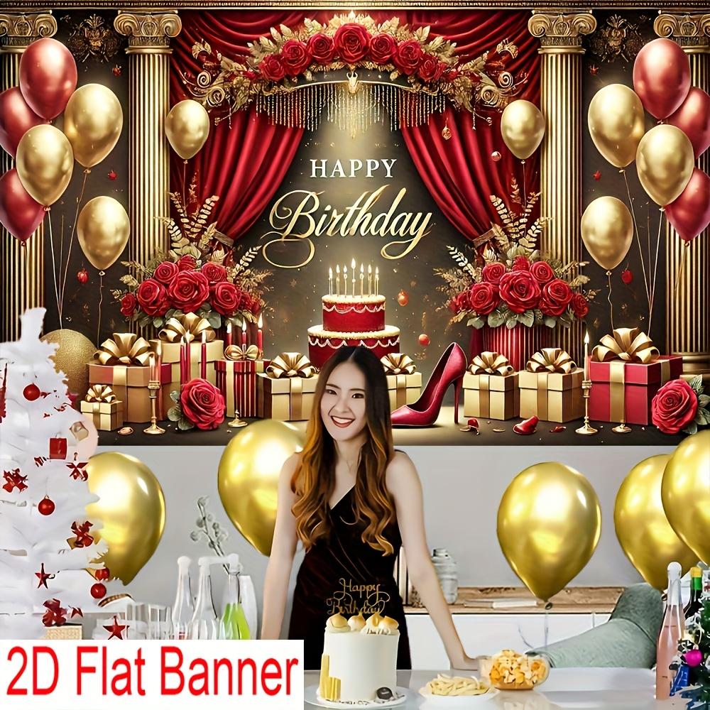 2D Flat Banner, 1 Piece, Birthday Party Banner, Suitable for High-end Birthday Parties and Celebrations