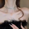 Vintage Teardrop Rhinestone Colorful Necklace: Retro High-End Clavicle Chain Court Style Choker for Women