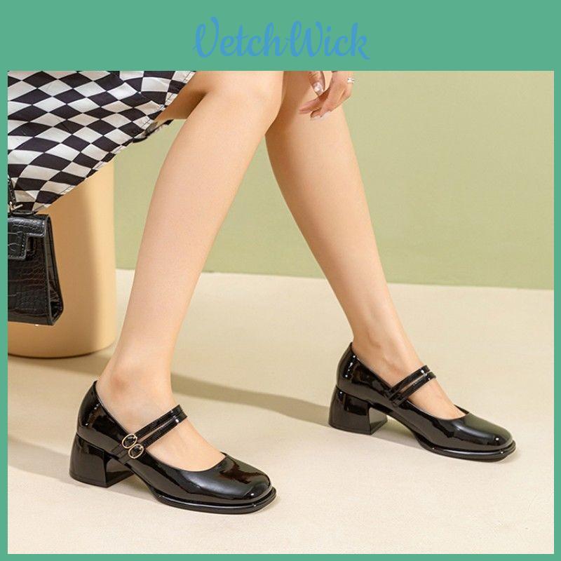 French High Heel Mary Jane Shoes With Chunky Heel For Casual Womens Spring Summer