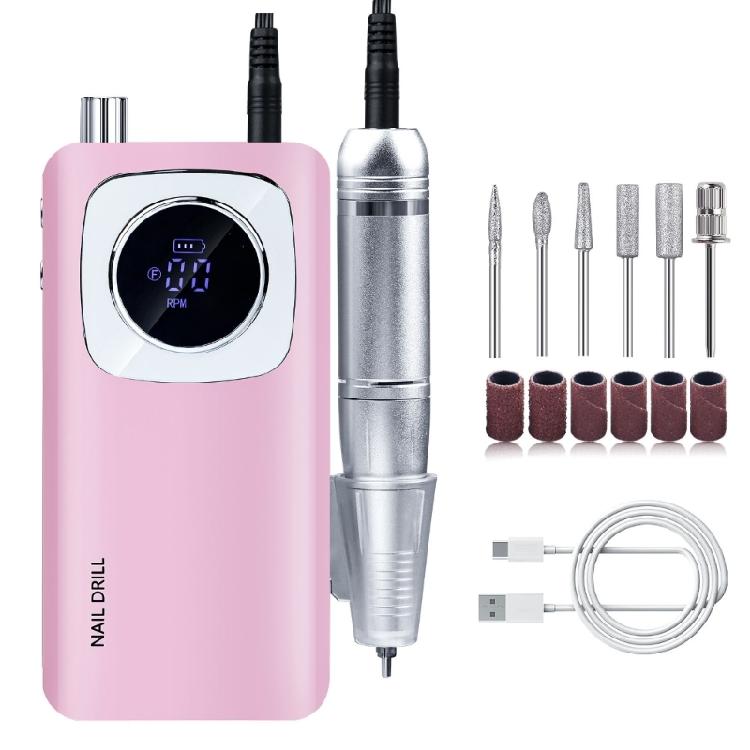 

45000RPM Nail Drill with Nail Drill Bits Low Noise Electric Nail Files for Woman рожевий