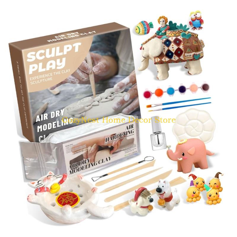 92MF Air Dry Clays Sculpting Set Safe for Kids Crafting Art Project