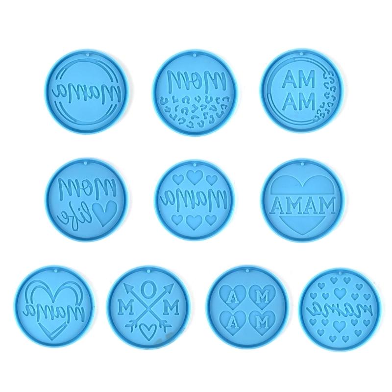 Kreis Silikonharzform, Muttertag Epoxidgussform für DIY Handwerk Anhänger Schmuckherstellung Schlüsselanhänger Silikonform