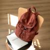 Koreanischer Stil Kordelzug Klappe Rucksack Winter Vintage Wildleder Große Kapazität Modisch Schulter Vielseitig Tasche Taschen für Reisen