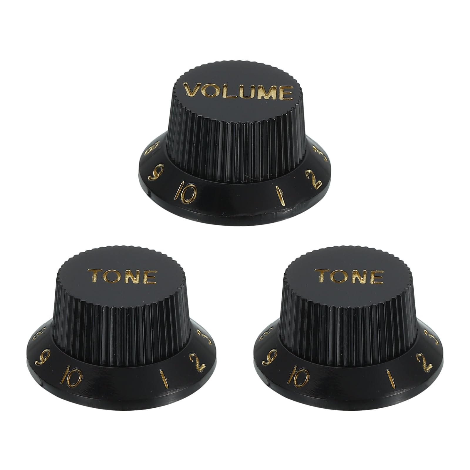 

uxcell Guitar Control Metric Top Hat Bell for Electric Guitars and Split Shaft Set x Tone x Knobs, Knobs, Basses, Pots, 3-Piece (Volume 1, 2),