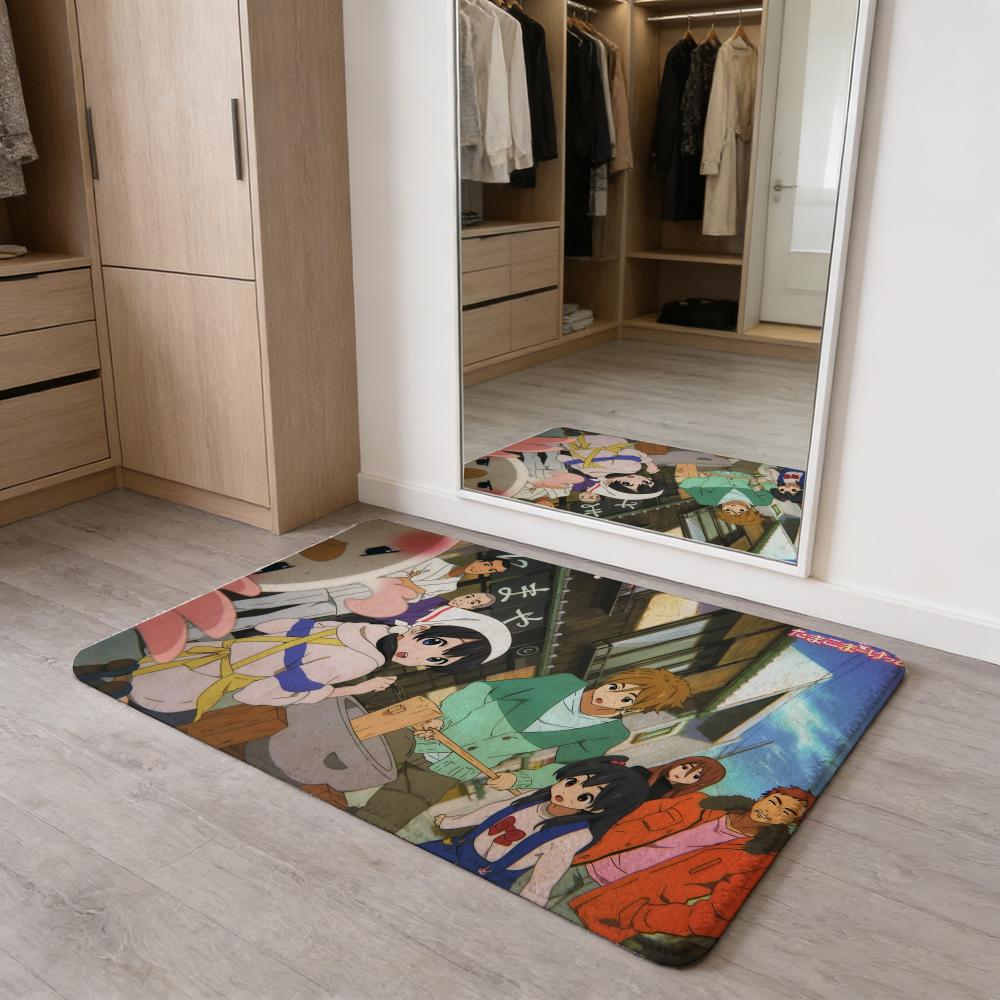 

T-Tamako Market Floor Mat Flannel Door Mat Non-Slip Absorbent Washable Indoor Home Rug 40x60cm
