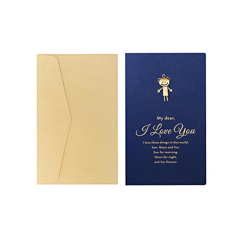 2Pcs Party Supplies For Blessing Gift Kraft Paper Valentine's Day Valentine Cards Vintage With Envelope Cartoon Pattern