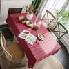 Tablecloth Yarn Red Checkered Festive Decorative Table Cloth American Fabric