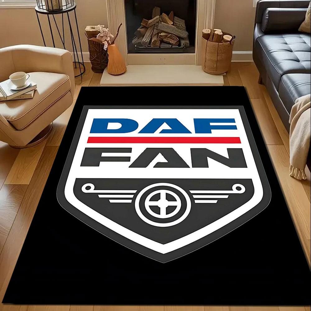 DAF Fan Emblem Design Patterned Carpet, Non Slip Mat Suitable for Living Room and Bedroom Sofas