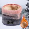 Fleece Lined Knitted Scarf Double-Layer Warmer Neck Tube Winter Neck Gaiter Thick Windproof Circle Loop Scarves Outdoor Riding