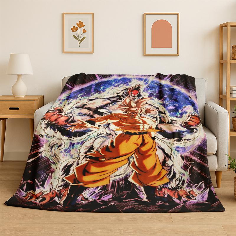 

Мультяшное одеяло из фланели Dragon Ball Аниме Игра Мягкое Теплое Плед для Спальни Гостиной Кровати Путешествия Кемпинга Пикника Ребенка 75x90cm
