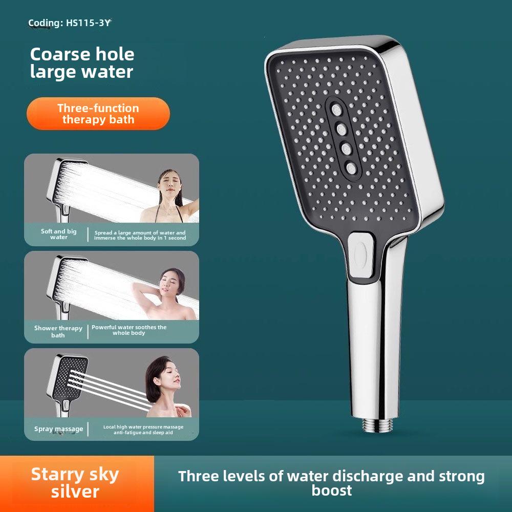 Square Handheld Pressurized Rain Shower Head for Bathroom