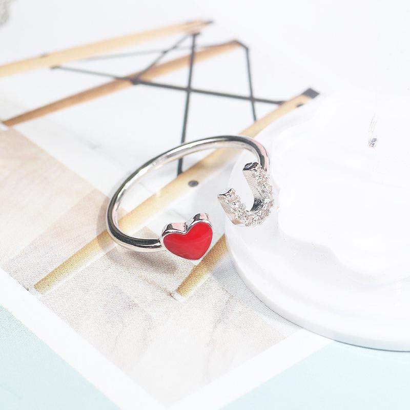 European & American Style Goddess Heart Ring: Exaggerated, Trendy, Non-Fading Diamond-Paved Design for Women