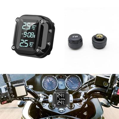 Motorcycle TPMS Digital Tyre Pressure Monitoring System With LCD Display And Sensors Digital Tyre Pressure Gauge Tester Plastic