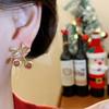 Fruit Bow Cherry Earrings Copper Retro Fruit Earrings High-end Bow Drop Earrings  Women