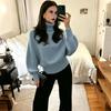 Women's Long Sleeve Turtleneck Sweater Loose Fit Knit Pullover Top for Fall Winter Everyday Wear