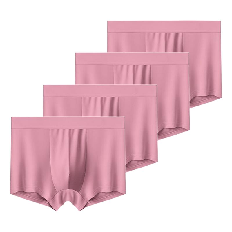 

4 Pieces Boxer Shorts Men s Ice Silk Underwear Cool Underpants Breathable Panties U Convex Lingerie L-4XL 4XL