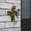 Beer-Drinking Frog With Sunglasses Creative Funny Outdoor Decorative Door Bell Chill Frog Welcome Sign Home Decor Gifts