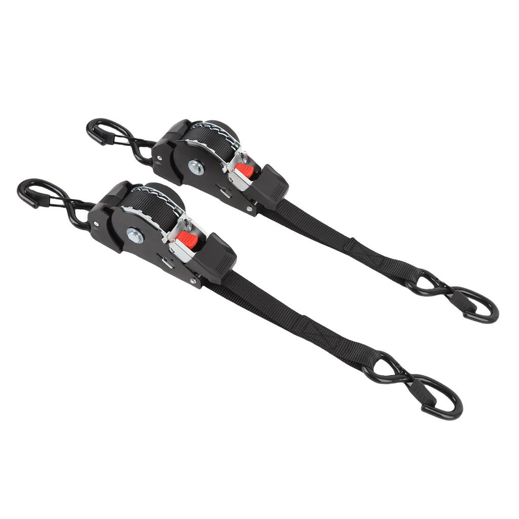 2 Stück Spanngurte 1 Zoll X 10 Fuß Automatik Einziehbar 1760 lbs Bruchfestigkeit Ratschen-Zurrgurte mit S-Haken für