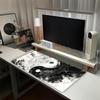 Übergroße Schreibtischmatte Yin Yang Drache Tuschezeichnung Rutschfeste Gummi-Verriegelungskante Gaming-Pad Für Laptop Büroaccessoire