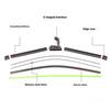 2Pcs Windshield Wiper Blades All Weather Windshield Wiper Hybrid Rubber Quiet Front Rear Rear Wipers Replacement Kit