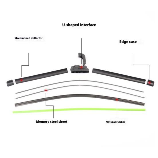 2Pcs Windshield Wiper Blades All Weather Windshield Wiper Hybrid Rubber Quiet Front Rear Rear Wipers Replacement Kit