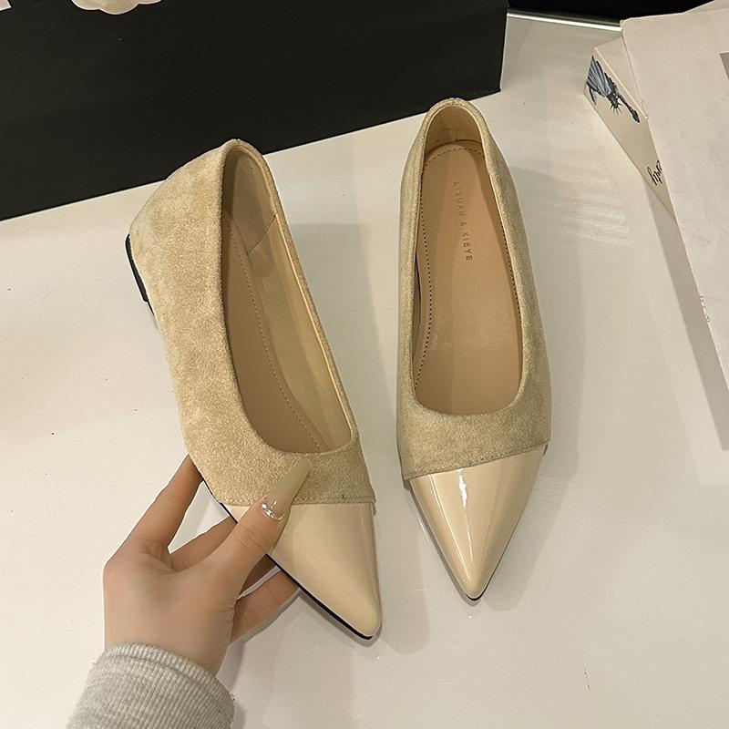 Modne francuskie szpiczaste buty damskie 2025 Wiosna Nowe Eleganckie Uniwersalne Eleganckie Damskie Płytkie Wycięcie Niski Obcas Jednowarstwowe Buty