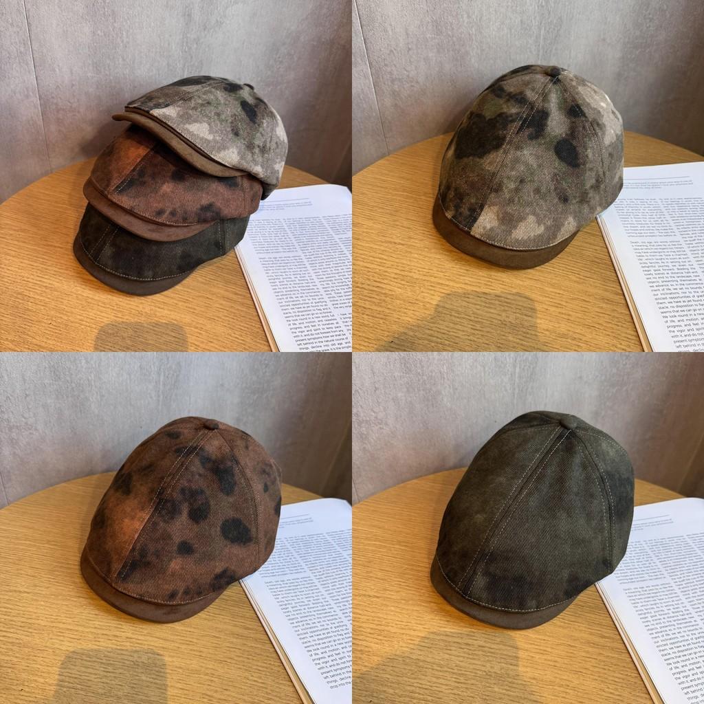 Tie Retro Fashion Dye Pattern Neutral Beret Suitable For Fall And Winter