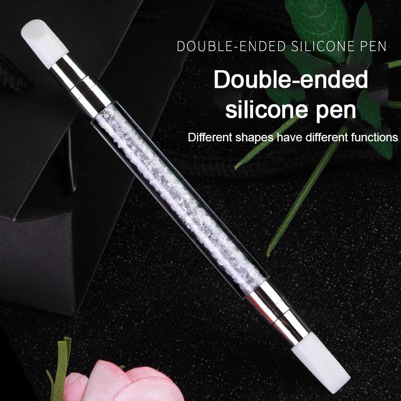 New 1/2/3PCS Dual-ended Silicone Sculpture Pen Nail Art Brushes Small Builder Gel Silicone Nail Brush Tool XJS04