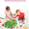 3.1ft Easter DIY Felts Bunny for Kids  Wall Hanging Decor with 47 Ornaments Gift