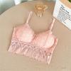 Lace Bra Women's Lace Bandeau Bra With Straps And Removable Padding