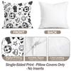 Black And White Football Doodle Cushions Pillowcase Polyester Cushion Cover Throw Pillow Pillowcover Home Car Sofa Decor