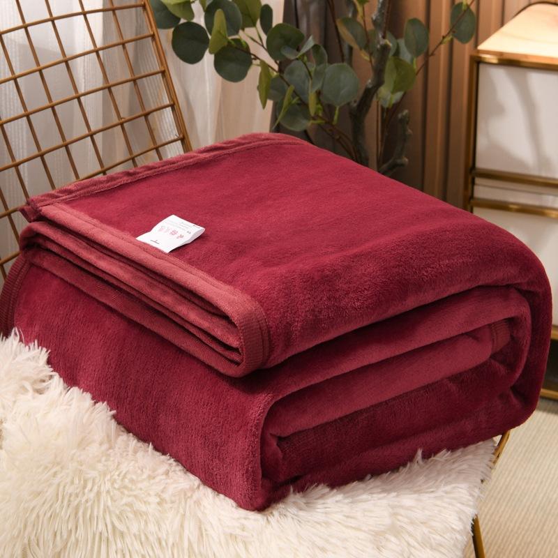 Coral Fleece Thick Blankets Flannel Warm Thin Quilt Nap Blanket Portable Travel Office Car Sofa Home Textile Multi-purpose