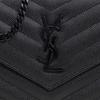 Saint Laurent Ysl Cassandre Removable Shoulder Strap Magnetic Snap Small Calfskin Wallet Crossbody Bag Women Bags Black 742920-BOW08-1000