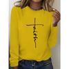 Women's Spring Autumn T-Shirts Fashion Casual Loose 3D Print You Are Enough Printed O Neck Long Sleeve T-shirt Top