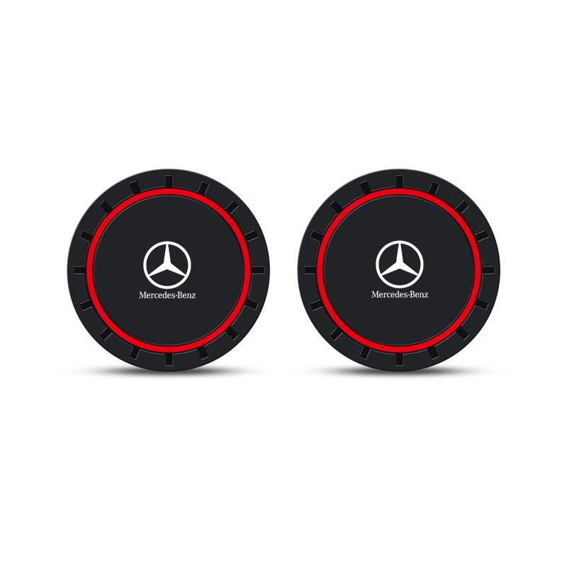 CQS1 For MERCEDES BENZ W211 W204 W210 W203 CLA GLACar Water Cup Pad Car Coaster Anti-Slip Drink Holder Mat Drink Holder Accessories