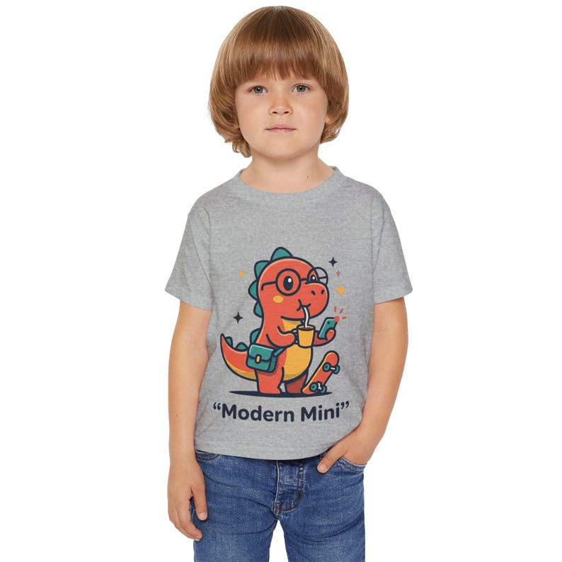 Toddler Dino Skateboard T-Shirt | City Kid Dinosaur Graphic Tee 160