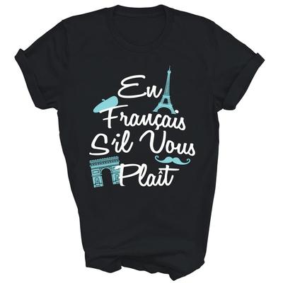 Auf Französisch Bitte Frankophil Französischlehrer Unisex Shirt Geschenk