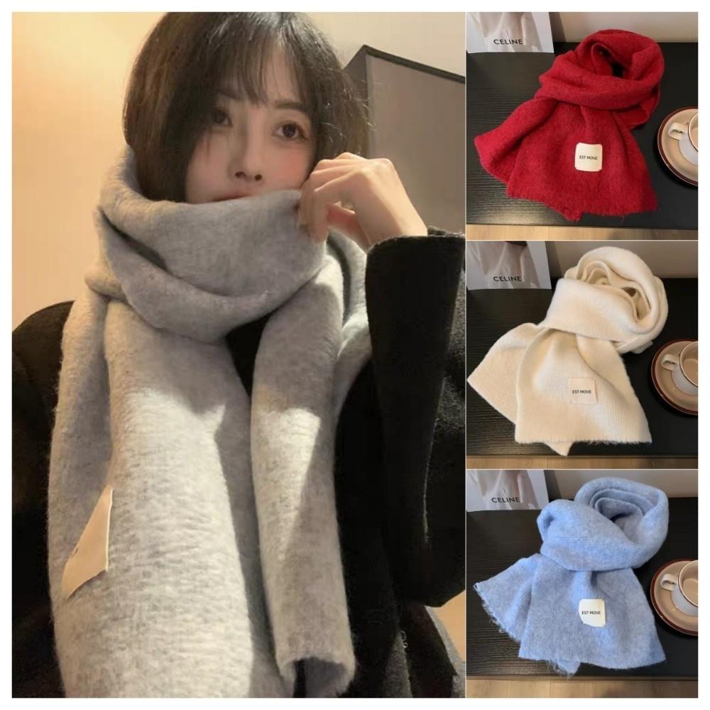 Solid Color Neck Warmer Thickened Winter Scarf Fashion Warm Scarf  Winter