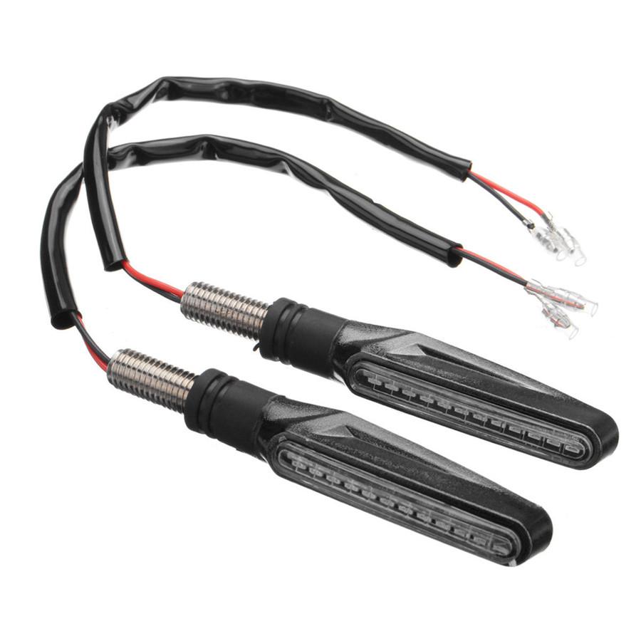 2pc 12LED Amber Flowing Motorcycle Motorbike Turn Signal Indicator Turning Light
