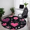 1pc Heart FlowersChair Carpet for Office, Indoor Non-Slip Washable Polyester Fiber Carpet, Mat For Office, Machine Washable