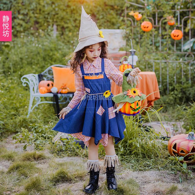 Halloween Kinder Clown Kostüm Mädchen Zirkus Bühnenkostüm Kindergarten Baby Vogelscheuchen Anzug