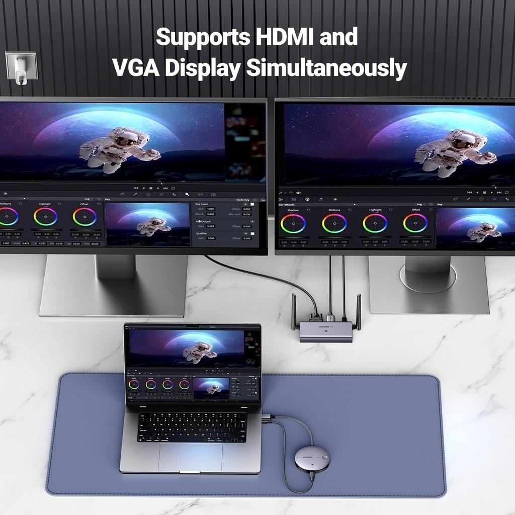 UGREEN Wireless HDMI TransmitterReceiver, HDMI Extender [4K30Hz50M2.4G+5GJapan Technical Standards Certification Certified] Wireless HDMI Transmitter