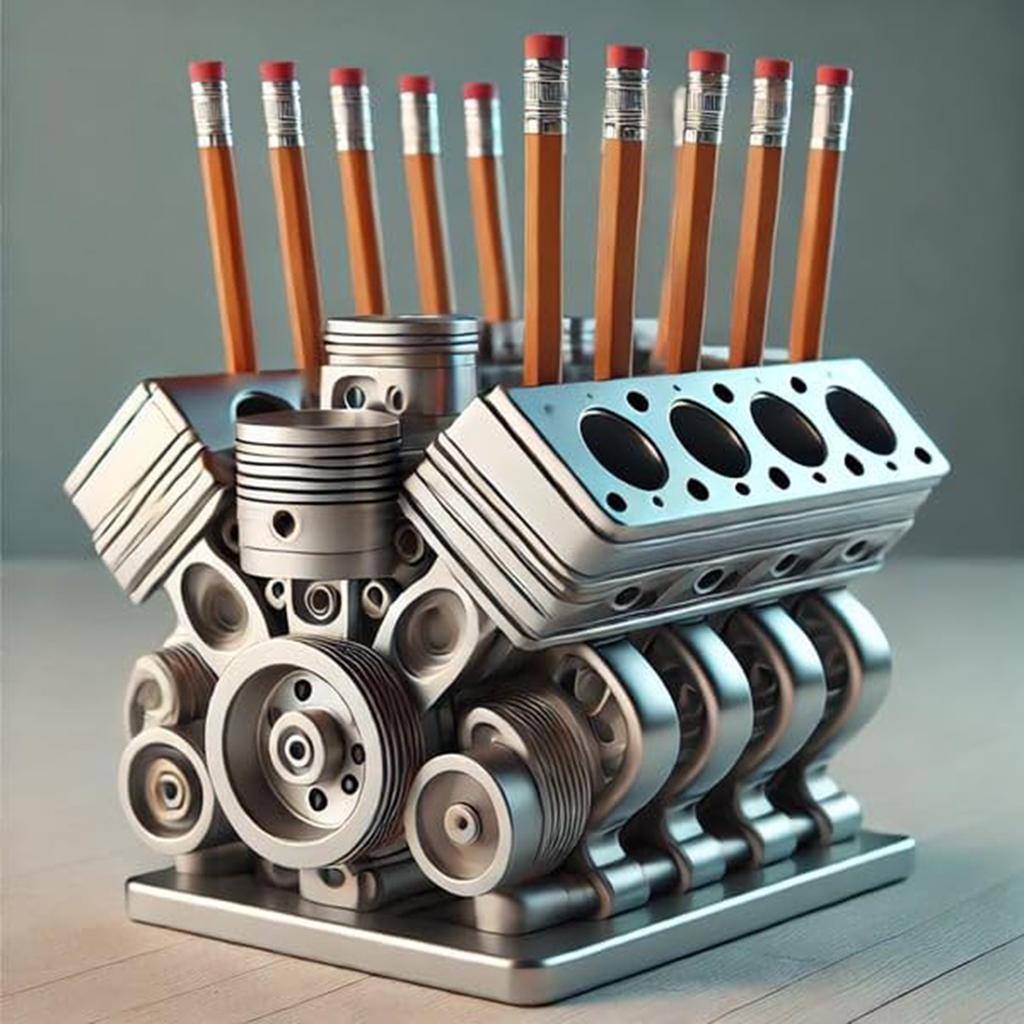 Pen Holder With V8 Engine, Engine Block Desk Organizer, Pen And Pencil V8 Engine Block Holders, Desk Decor Gift For Mechanic, Car Enthusiasts