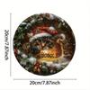 Vintage Christmas Cat Metal Sign Wall Decor Indoor Outdoor Humorous Feline Foil Embossed Holiday Art