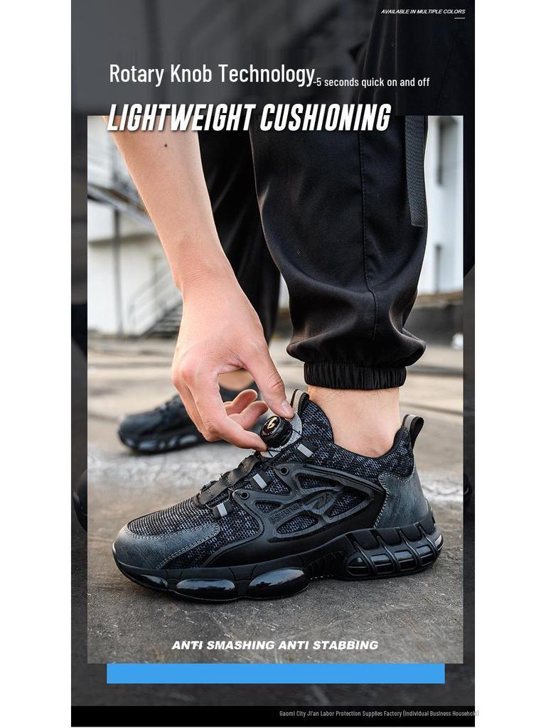 Lightweight Anti-Smash & Anti-Puncture Safety Work Shoes - Comfortable, Durable, and Ideal for Long Hours.