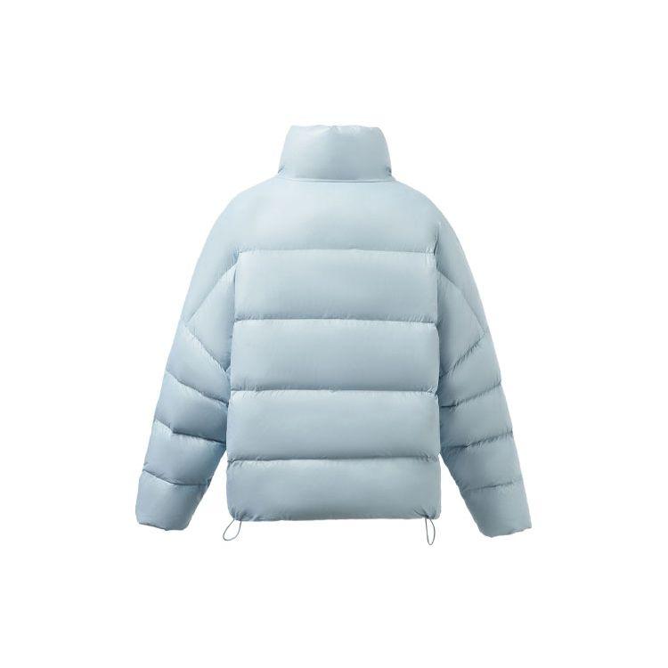 Li Ning Sports Fashion Series Solid Color Warm Stand Collar Short Down Jacket Women Jacket Blue AYMR506-3