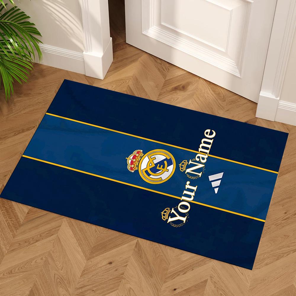Real Madrid Club Customize Your Name Carpet Design for Dining Room Bedrooms Hallway Decorate Room Anti-slip Rug Office Home Decor