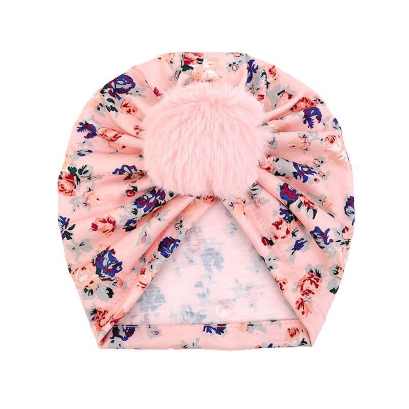 New children's printed hat, baby warm and breathable headscarf hat, thin baby fetal hat