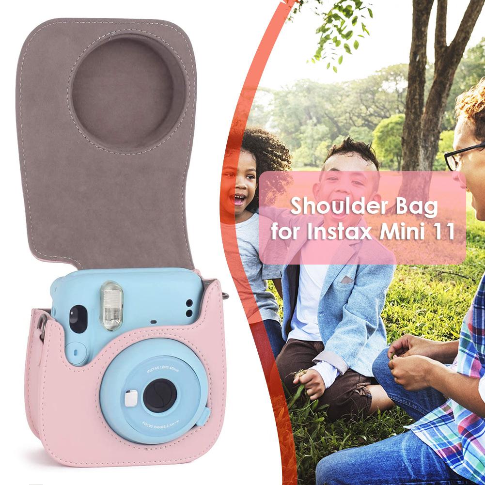 Schutzhülle aus PU-Leder mit verstellbarem Schultergurt für Instax Mini 11-Zubehör.