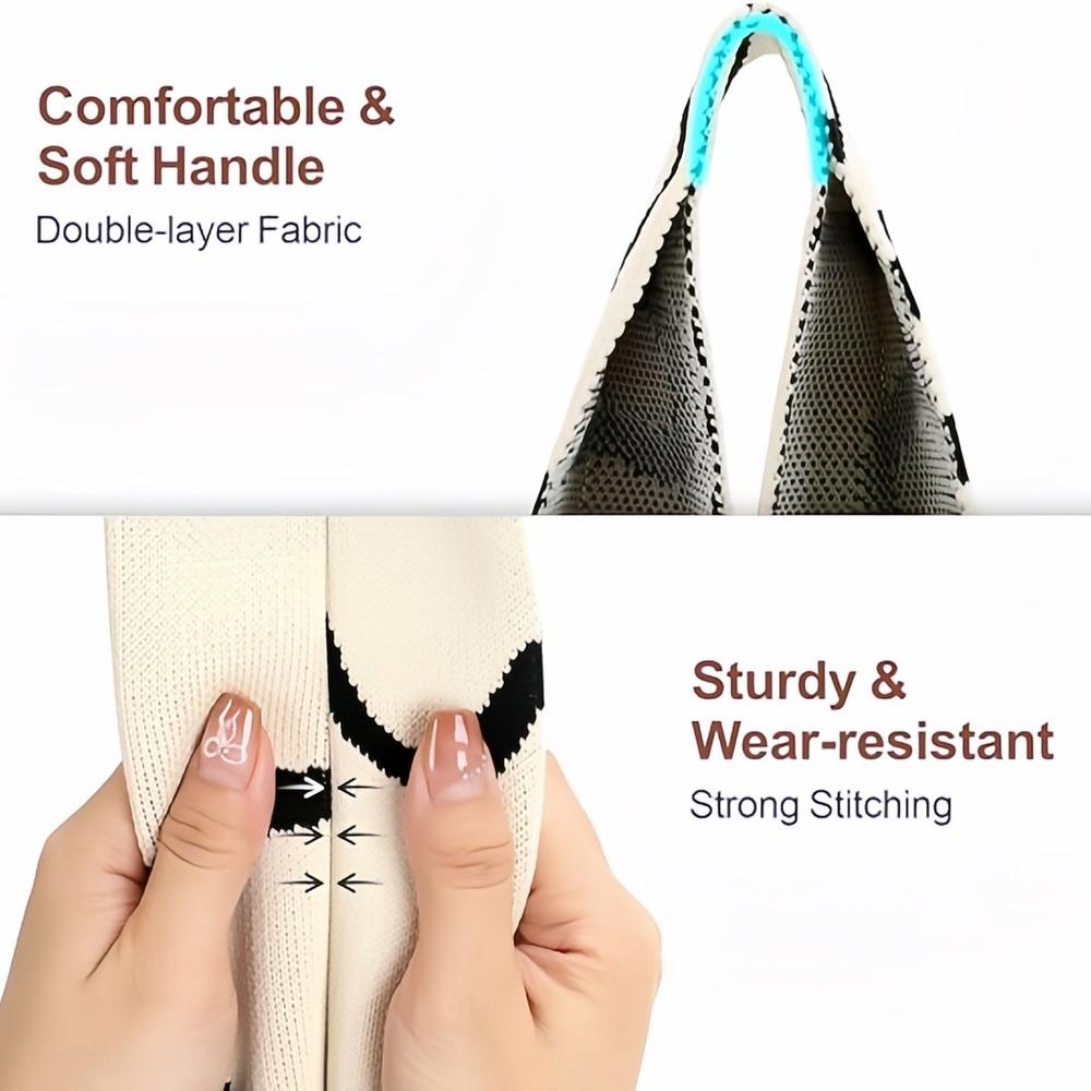 Strikket garnbøtteveske, multifunksjonell håndleddsveske, vevd veske, håndholdt tilfeldig veske med tegneserie. zwq